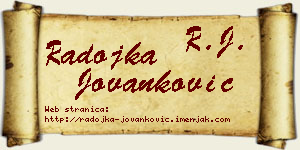 Radojka Jovanković vizit kartica